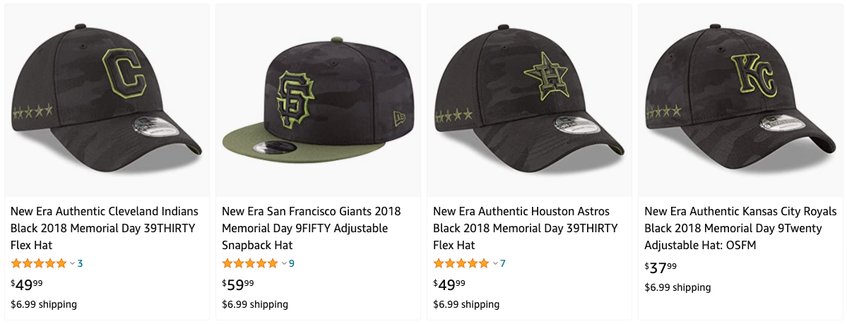 2015, 2016, 2017 and 2018 MLB Memorial Day Camo Hat, 59FIFTY