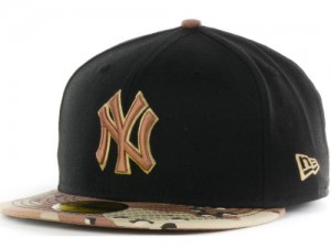 Yankees New Era Camo Hats, Black & Camo Brim