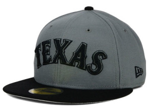 MLB New Era Black and Gray fitted 59fifty 1 Texas Rangers
