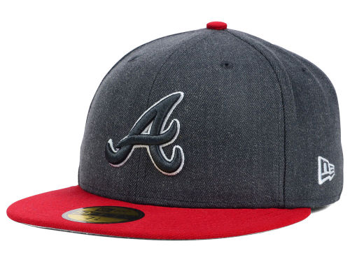 New Era 59fifty Hats, the Eaton Color Collection Atlanta Braves Gray Red Wool Hat