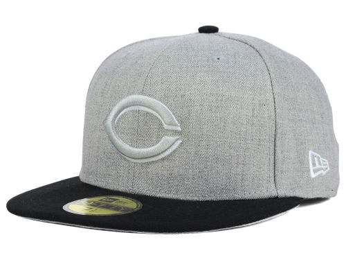 New Era 59fifty Hats, the Eaton Color Collection Cincinnati Reds Gray base Wool Hat