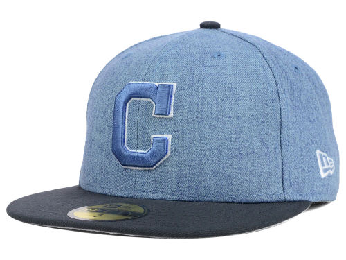 New Era 59fifty Hats, the Eaton Color Collection Cleveland Indians Blue Wool Hat