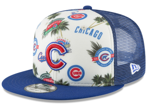 Cubs Tropical print trucker hat with mesh back